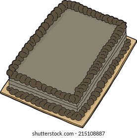 Isolated double chocolate fancy sheet cake cartoon