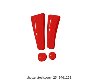 Isolated Double Exclamation Mark Vector Icon, Emoji, Emoticon