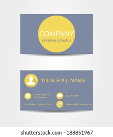 Isolated double sided business (visiting) card template