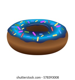 Isolated doughnut on a white background, Vector illustration