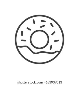 Isolated Doughnut Outline Symbol On Clean Background. Vector Donuts Element In Trendy Style.