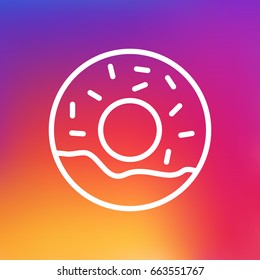 Isolated Doughnut Outline Symbol On Clean Background. Vector Donuts Element In Trendy Style.