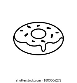 Isolated doughnut vector icon design. Doughnut outline illustration. Donut line template design