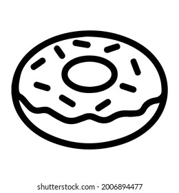 Isolated doughnut vector icon logo on white background.