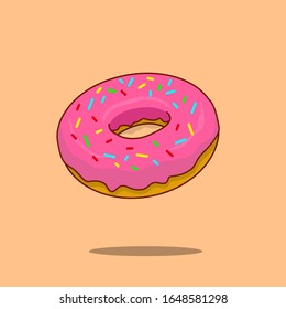 Einzige Dunut-Vektorillustration-Illustration, Donut-Cartoon, Donut-Symbol
