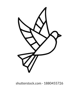 Isolated dove in stained glass - Vector illustration