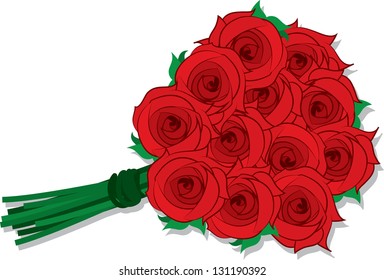 Isolated Dozen Roses Grouped Together