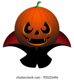 Isolated dracula pumpkin on a white background, vector illustration