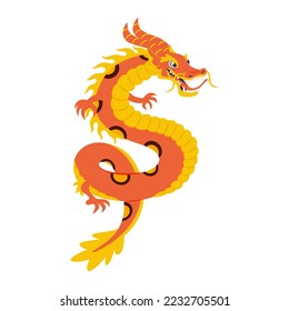 Isolated dragon asian vector illustration