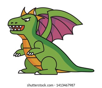 Isolated dragon cartoon design vector illustration