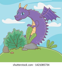 Isolated dragon cartoon design vector illustration