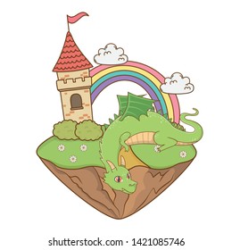 Isolated dragon cartoon design vector illustration