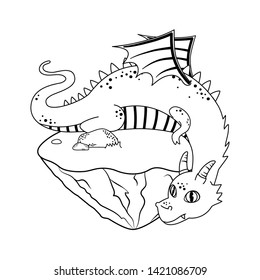 Isolated dragon cartoon design vector illustration