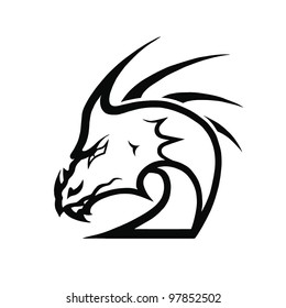 isolated dragon head - vector illustration