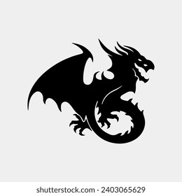isolated dragon icon. dragon logo. vector illustration