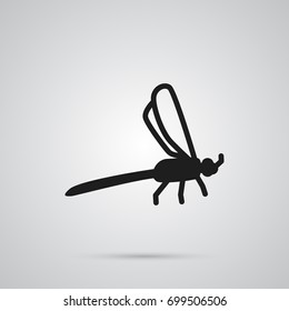 Isolated Dragonfly Icon Symbol On Clean Background. Vector Damselfly Element In Trendy Style.