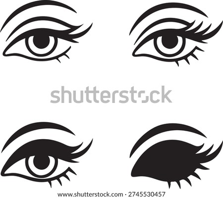 Isolated Dramatic Eyelash Makeup, Dramatic Eyelash Makeup icon, Dramatic Eyelash Makeup vector, Makeup Artist Lash Design, Fashion Eyelash Beauty icon