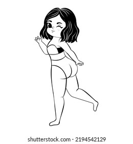 Isolated draw body positive vector illustration
