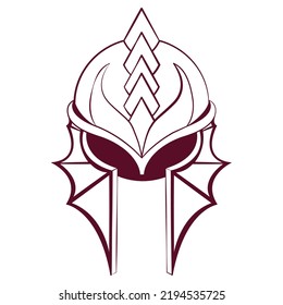 Isolated draw helmet heraldry vector illustration