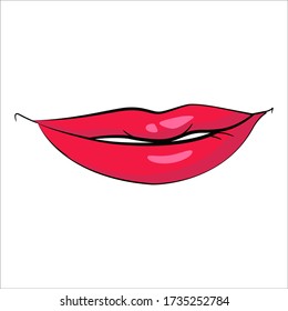 Isolated drawing of beautiful lips