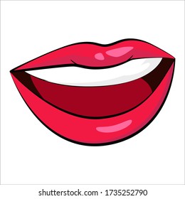 Isolated drawing of beautiful lips