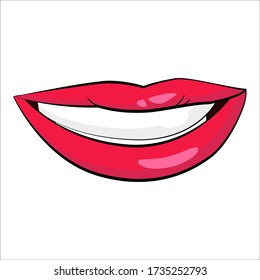 Isolated drawing of beautiful lips