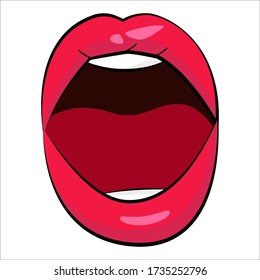 Dibujo aislado de labios hermosos