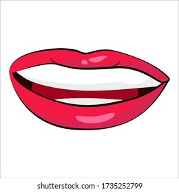 Isolated drawing of beautiful lips
