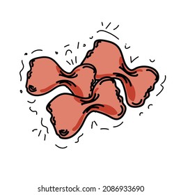 Isolated drawing with cute elements. Farfalle pasta icon in doodle style, vector illustration.