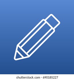 Isolated Drawing Tool Outline Symbol On Clean Background. Vector Pencil Element In Trendy Style.