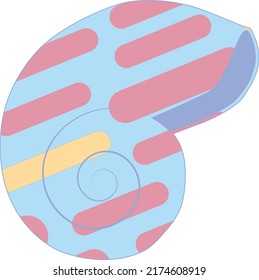 isolated drawn snail of colorful shell on white background. vector illustration