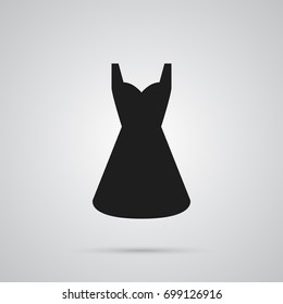 Isolated Dress Icon Symbol On Clean Background. Vector Evening Gown Element In Trendy Style.