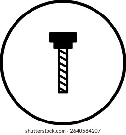 Isolated drill bit vector icon illustration for industrial applications logo concept