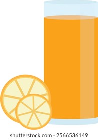 Isolated drink, beverage, orange juice, illustration