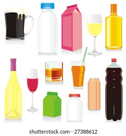 isolated drink containers