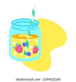 Ilustración vectorial de la playa de la imagen de la bebida aislada