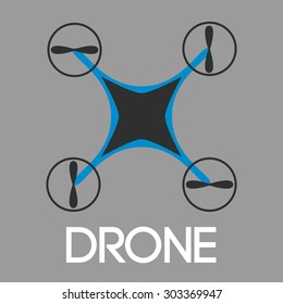 Isolated drone on a colored background. Vector illustration