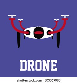 Isolated drone on a colored background. Vector illustration