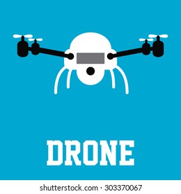 Isolated drone on a colored background. Vector illustration