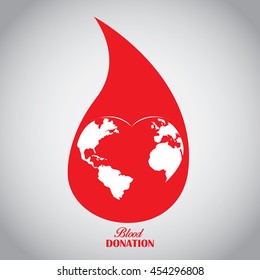 Isolated drop shape, Blood donation, Vector illustration