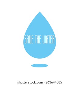 an isolated drop of water with text on a white background