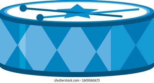 Isolated drum in blue color illustration