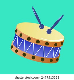 Isolated Drum and drumsticks  Vector illustration