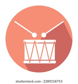 Isolated drum icon Flat design Musical instrument Vector