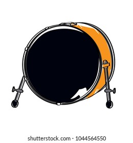 Isolated drum icon. Musical instrument
