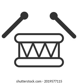 Isolated Drum Icon Symbol On Clean Background. Drum Icon, Musical Instrument Icon Vector Art Illustration. Vector Barrel Element In Trendy Style.