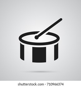 Isolated Drum Icon Symbol On Clean Background. Vector Tambourine Element In Trendy Style.