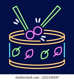 Isolated drum neon oktoberfest vector illustration