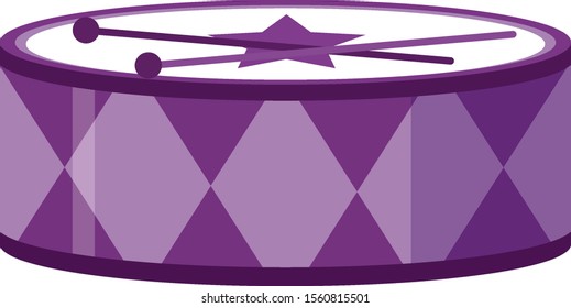 Isolated drum in purple color illustration