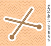 Isolated drumsticks toy over a textured backgroound - Vector